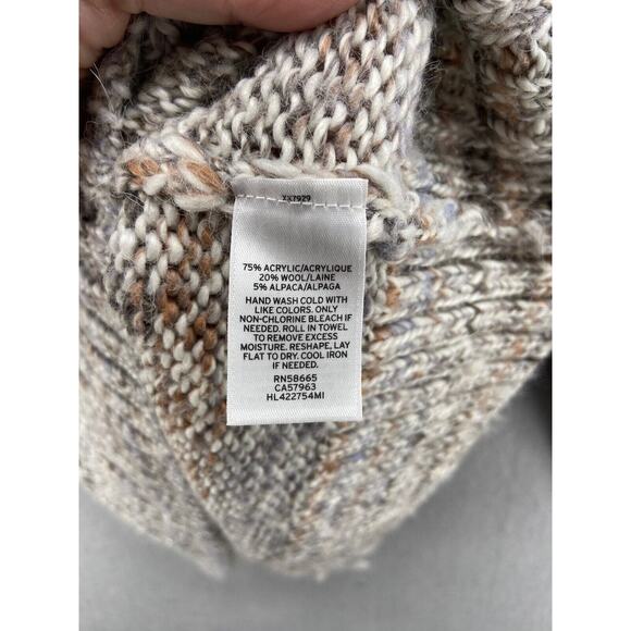 Chelsea 28 Sweater Womens XXS Turtleneck Ivory Marbeled Long Sleeve Wool Blend - Picture 6 of 11